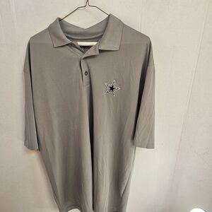 MensNFL Dallas Cowboys Authentic Antigua Gray Polo Shirt Sz 2XL  Athleisure Q307